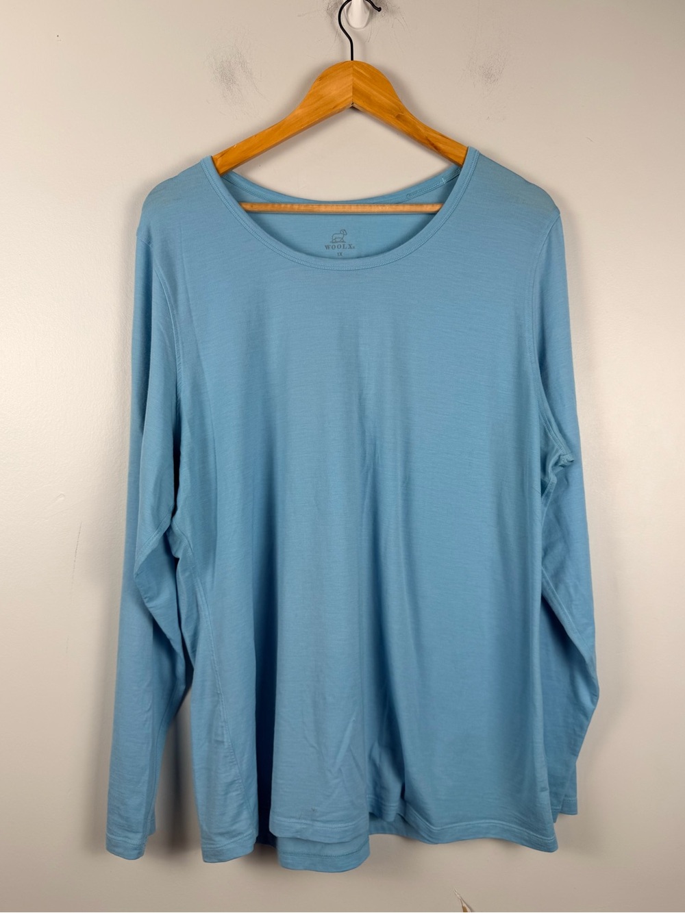 WoolX women’s blue scoop neck wool blend long sleeve size 1X